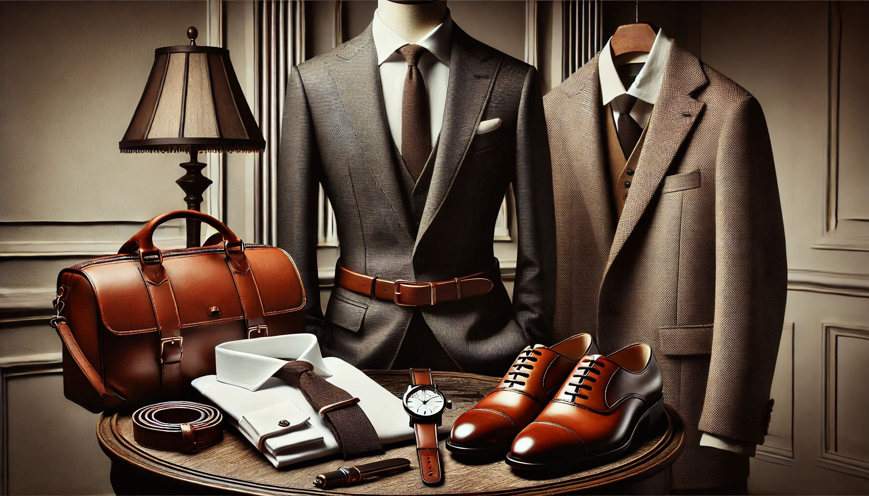 اصول استایل کلاسیک با کت و شلوار خوش‌دوخت، پیراهن سفید و کفش‌های چرم