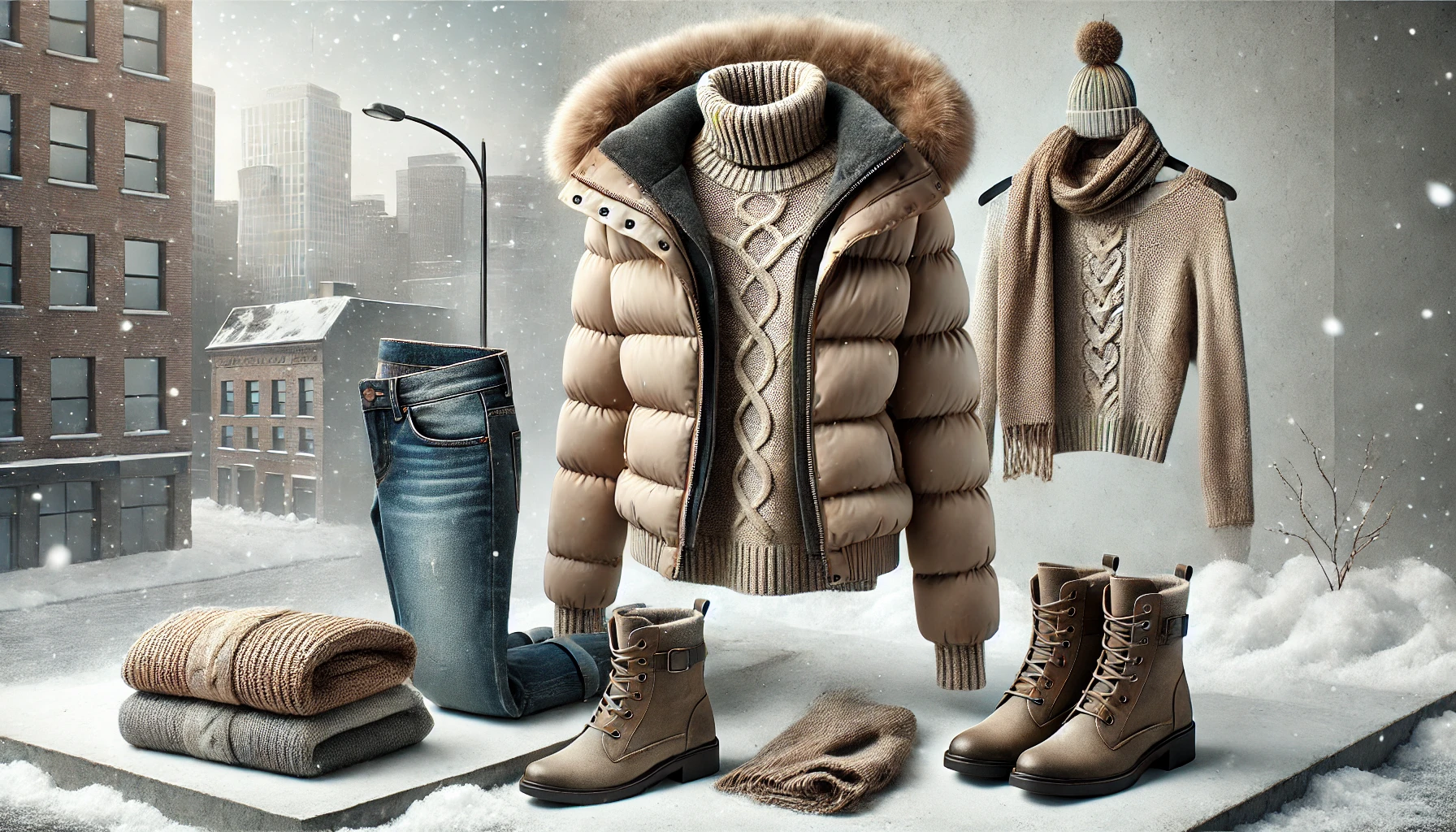 استایل زمستانی با پافر کوتاه