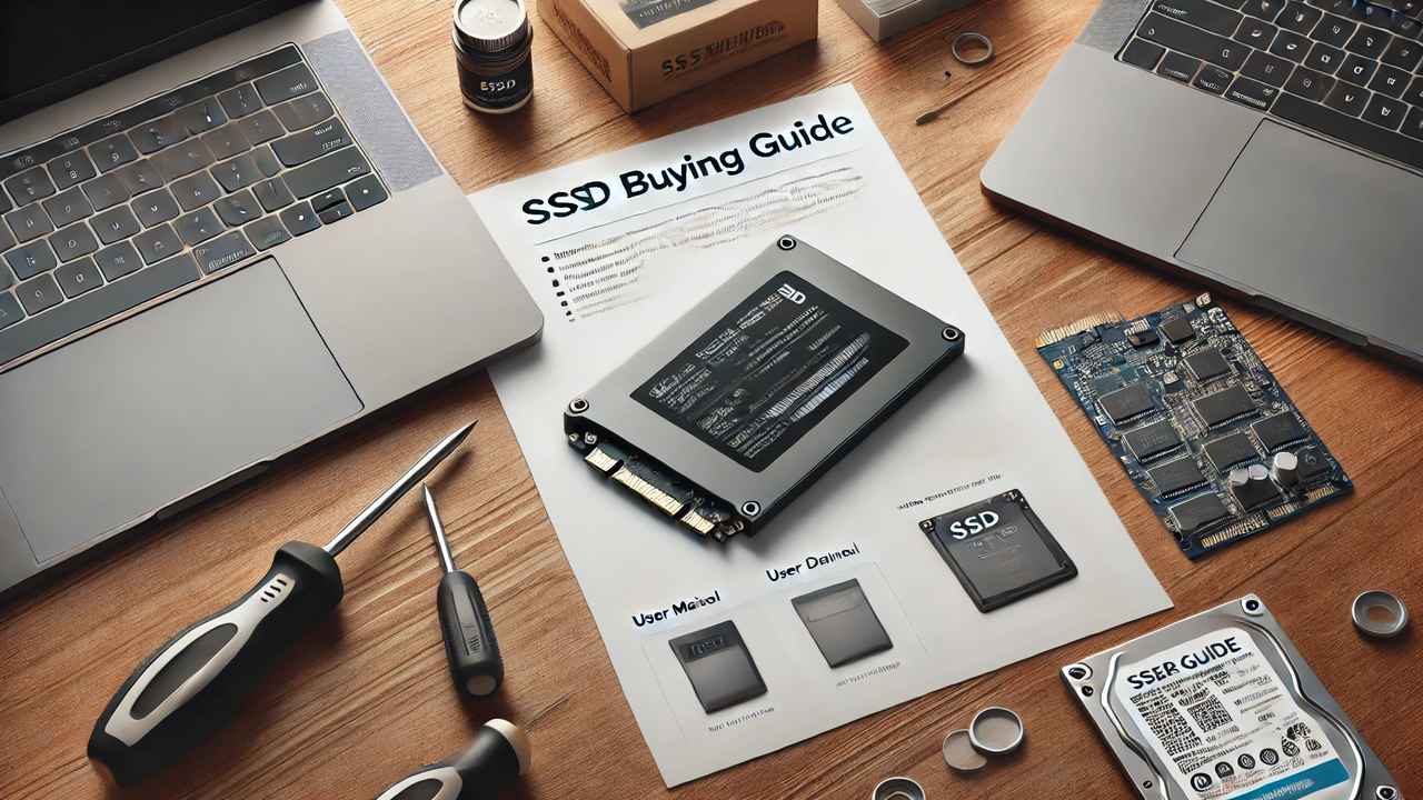 هارد SSD مدرن با طراحی شیک روی میز چوبی – راهنمای خرید هارد SSD
