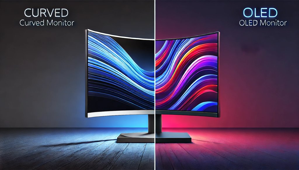 تفاوت مانیتور خمیده و OLED