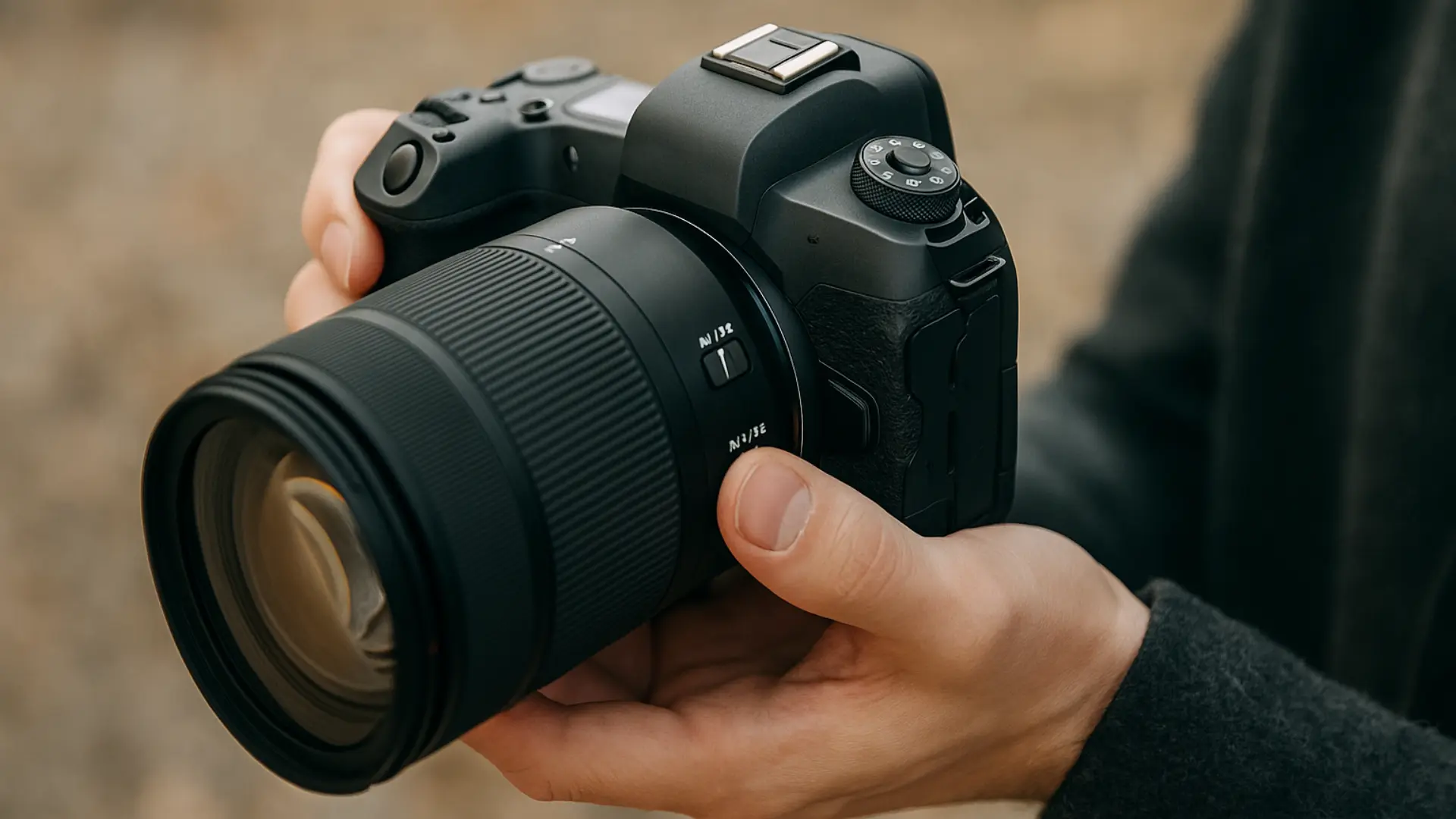 دوربین در دست