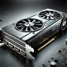 کارت گرافیک RX 9070 با طراحی مدرن و فن‌های خنک‌کننده بزرگ.