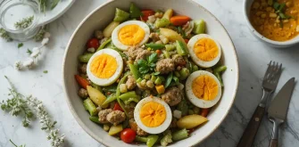 غذای رژیمی برای ناهار: خوراک سبزیجات بخارپز با تخم‌مرغ آب‌پز