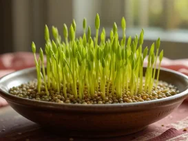 تصویر سبزه عید با دانه عدس،در مقاله رشد سریع سبزه عید