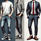 تفاوت استایل کژوال و رسمی، یک فرد با لباس غیررسمی در کنار فردی با لباس رسمی.