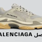 نمای نزدیک از یک جفت کفش بالنسیاگا اصل مدل Triple S با طراحی خاص و کیفیت بالا